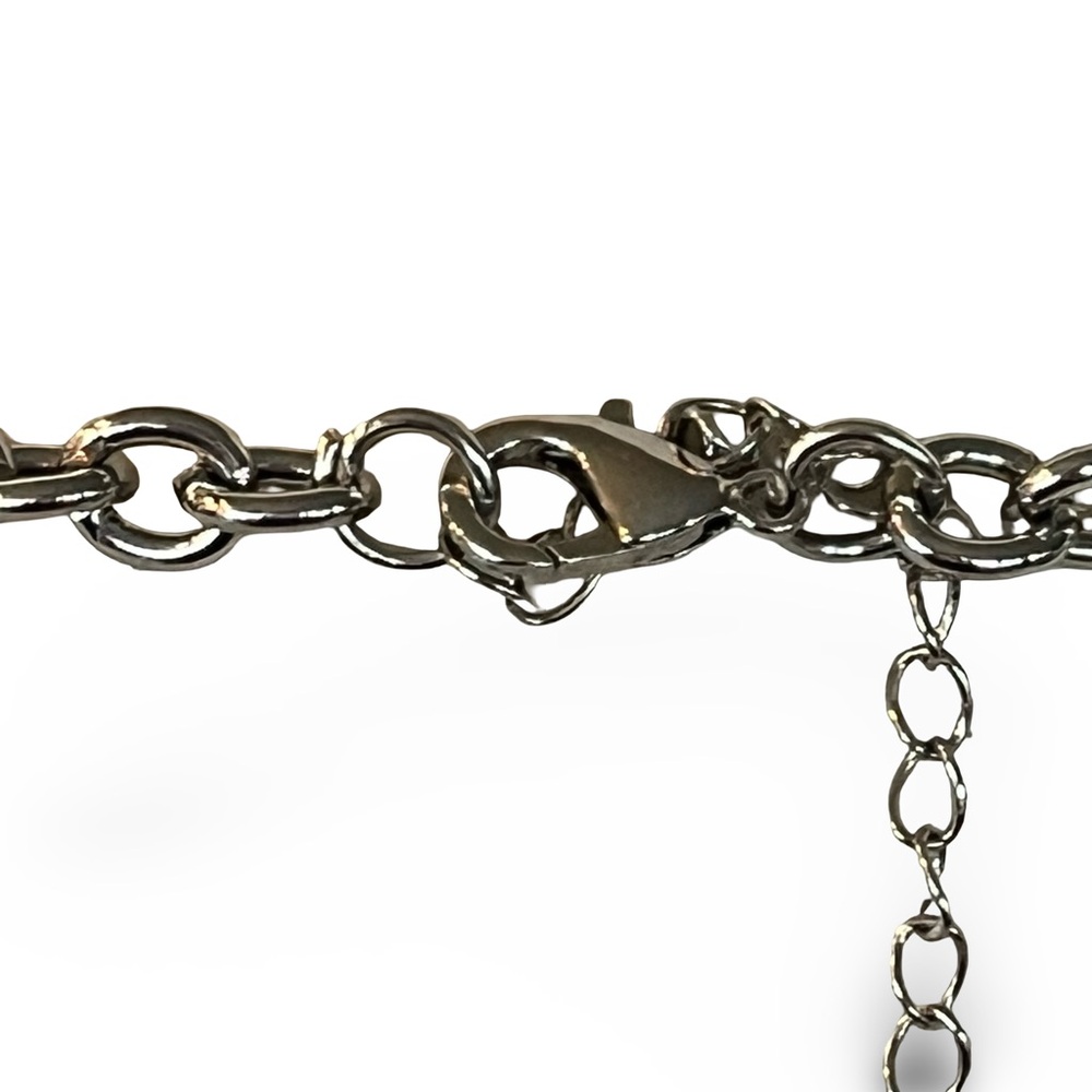 Large Silver Crystal Tiger Face Statement Pendant… - image 5